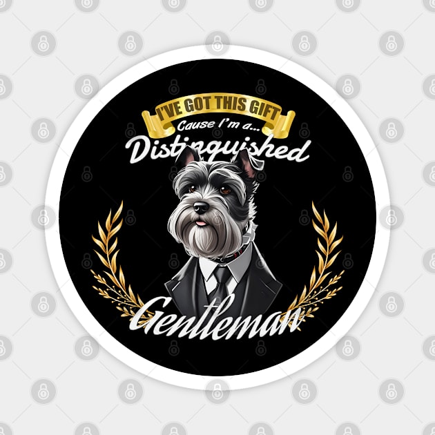 The Distinguished Schnauzer Gentleman Magnet by Asarteon